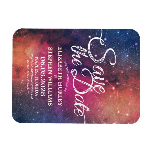Hochzeit speichert das Datum Galaxie-Nebula-Sternb Magnet (Horizontal)