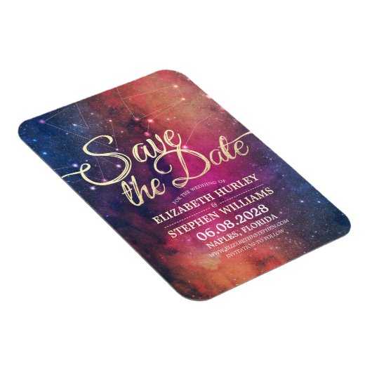 Hochzeit speichert das Datum Galaxie-Nebula-Sternb Magnet (Rechte Seite)