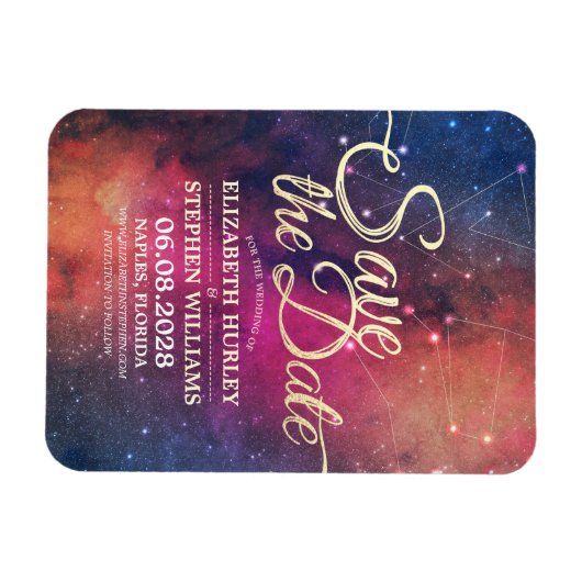 Hochzeit speichert das Datum Galaxie-Nebula-Sternb Magnet (Horizontal)