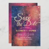 Hochzeit speichert das Datum Galaxie-Nebula-Sternb Save The Date (Vorne/Hinten)
