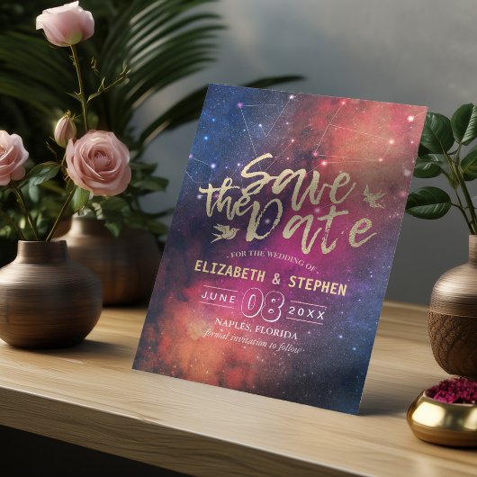 Hochzeit speichert das Datum Galaxie-Nebula-Sternb Save The Date