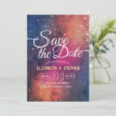 Hochzeit speichert das Datum Galaxie-Nebula-Sternb Save The Date (Stehend Vorderseite)