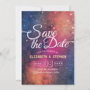 Hochzeit speichert das Datum Galaxie-Nebula-Sternb Save The Date