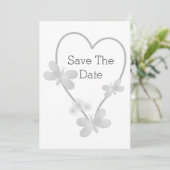 Hochzeit speichert das Datum Silberne Herzstillstä Ankündigung (Stehend Vorderseite)