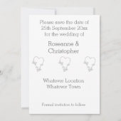 Hochzeit speichert das Datum Silberne Herzstillstä Ankündigung (Rückseite)