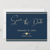 Hochzeit speichert die Date Navy Gold Verlobung Ca Save The Date (Vorderseite)