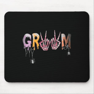 Hochzeit Spooky Halloween Skeleton Groom Just Marr Mousepad