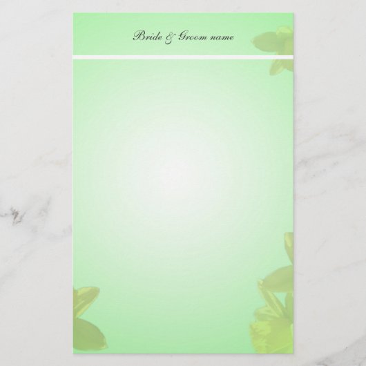 Hochzeit stationär.Gelbe Tulpe-Blume Briefpapier (Vorderseite)