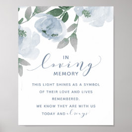 Hochzeit Staubblau und Grau Wasserfarbe In Erinner Poster