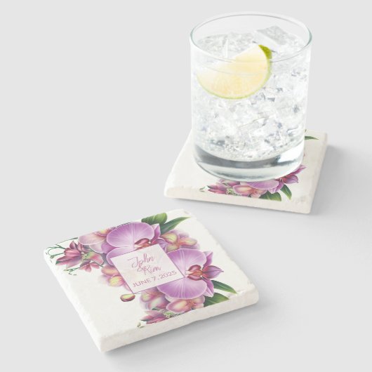 Hochzeit Steinuntersetzer (Seitenansicht)