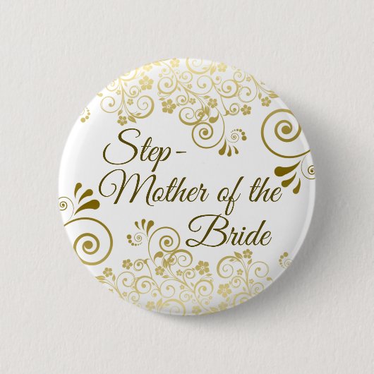 Hochzeit Stepmutter der Braut Gold Frilly Verziert Button (Vorderseite)