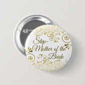 Hochzeit Stepmutter der Braut Gold Frilly Verziert Button (Vorne & Hinten)