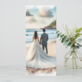 Hochzeit Strand Paar Einladung (Stehend Vorderseite)