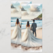 Hochzeit Strand Paar Einladung (Vorne/Hinten)