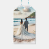Hochzeit Strand Paar Geschenkanhänger (Rückseite)