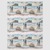 Hochzeit Strand Paar Seidenpapier (Vorderseite)