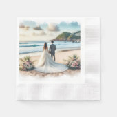 Hochzeit Strand Paar Serviette (Vorderseite)