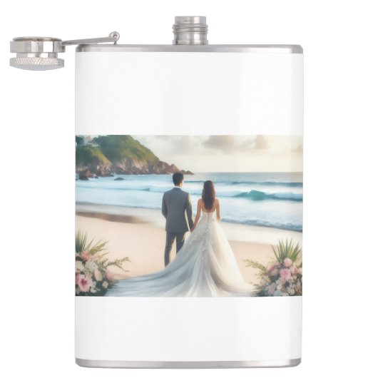 Hochzeit Strand Paare Flachmann (Geöffnet)