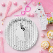 Hochzeit Streifen & Punkte Namen personalisieren Pappteller (Party)