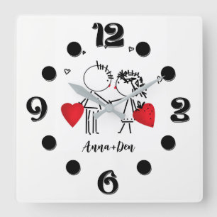 Hochzeit , Tag Valencia , Liebe Quadratische Wanduhr