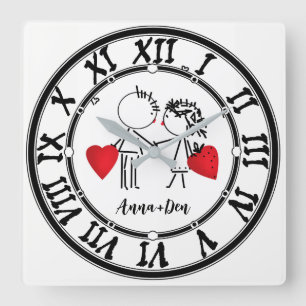 Hochzeit , Tag Valencia , Liebe Quadratische Wanduhr
