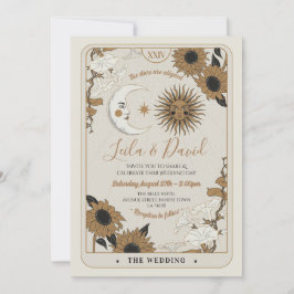 Hochzeit Tarot Moon Sun Stars Einladung