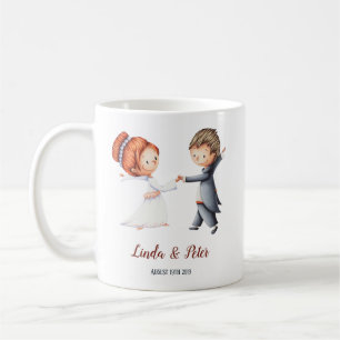 Hochzeit-Tasse mit Braut- und Bräutigam-Tanz Kaffeetasse