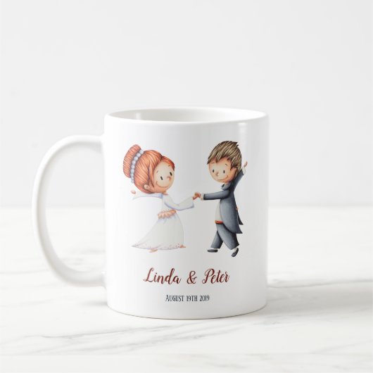 Hochzeit-Tasse mit Braut- und Bräutigam-Tanz Kaffeetasse (Links)