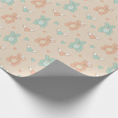 Hochzeit-Teddys Geschenkpapier (Ecke)