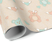 Hochzeit-Teddys Geschenkpapier (Rolleneckpunkt)