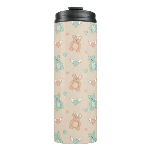 Hochzeit-Teddys Thermosbecher (Vorderseite)