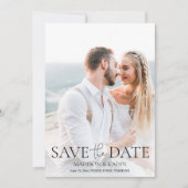 Hochzeit Termin Foto Elegantes Skript Save The Date (Vorderseite)