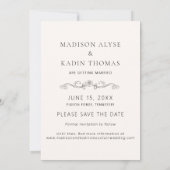 Hochzeit Termin Foto Elegantes Skript Save The Date (Rückseite)