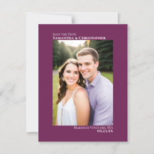 Hochzeit Termin Merkzettel Vertikales Foto Magenta Magneteinladung