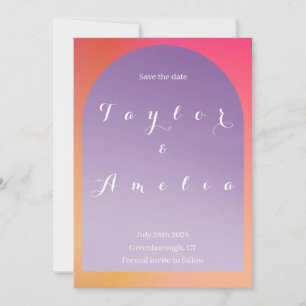 Hochzeit Terminankündigung Ombre Boho Torbogen Save The Date