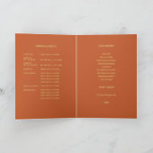 Hochzeit Terracotta Gold Folded Program Programm (Innenseite)
