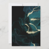 Hochzeit | Tief Aquamarine Abstrakte Alkoholtinte Einladung (Rückseite)