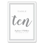 Hochzeit Tischnummer 10 Einfach | Grau und Weiß (Vorderseite)