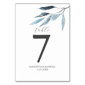 Hochzeit Tischnummer Dusty Blue Botanicals (Rückseite)