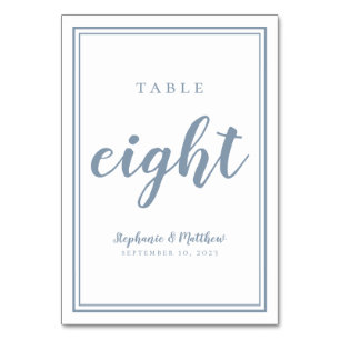 Hochzeit Tischnummer Eight Simple Dusty Blue