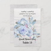 Hochzeit Tischnummer Escort Boho Blume White Wood (Vorne/Hinten)