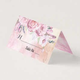 Hochzeit Tischnummer Escort Boho Floral & Feathers