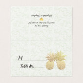 Hochzeit Tischnummer Escort Gold Ananas Couple (Außenseite Aufgefaltet)
