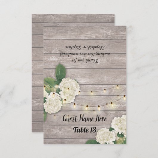 Hochzeit Tischnummer Escort Hydrangea Rustikales H (Vorne/Hinten)