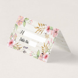 Hochzeit Tischnummer Escort Rosa Blume Weißes Holz