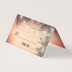Hochzeit Tischnummer Escort Summer Palm Tree Light