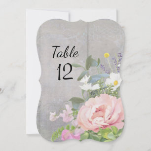 Hochzeit Tischnummer Familie Rustikal Blumen Elega