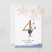 Hochzeit Tischnummer in Marine, Rost und Gold (Vorderseite)