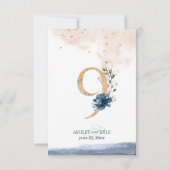 Hochzeit Tischnummer in Marine, Rost und Gold (Rückseite)