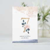 Hochzeit Tischnummer in Marine, Rost und Gold (Stehend Vorderseite)